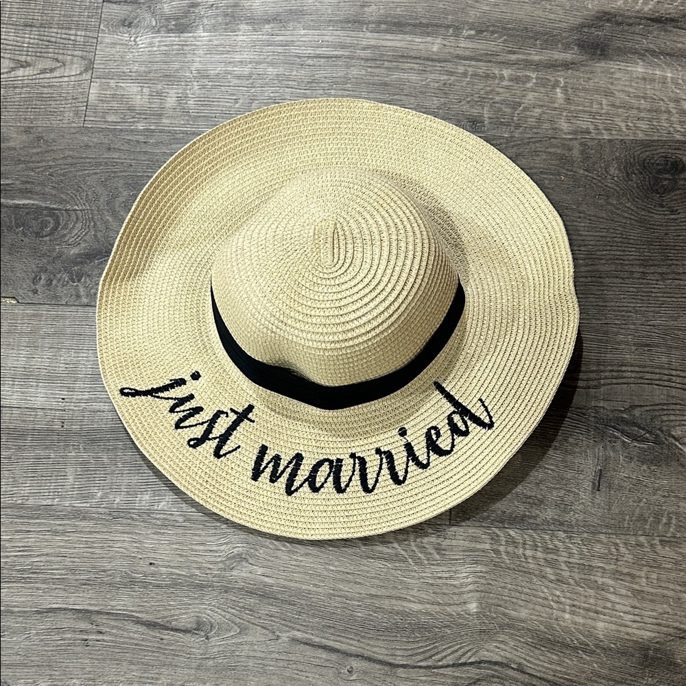 Just Married Straw Sun Hat